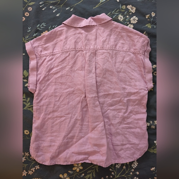 Anthropologie Linen Crop Top - Picture 2 of 4